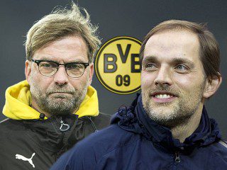 BVB Trainer Jürgen Klopp (li.) und Thomas Tuchel.FOTOMONTAGE. Borussia team manager Jürgen Klopp left and Thomas Tuchel Photo montage