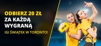 Bonus Fortuna: 20 zł za każdą wygraną Igi Świątek w ATP Toronto 2022