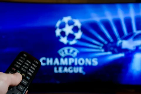 Liga Mistrzów - logo 5 pilot telewizor